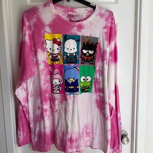 BOXLUNCH My Hero Academia x hello kitty long sleeve tie dye shirt 2xl